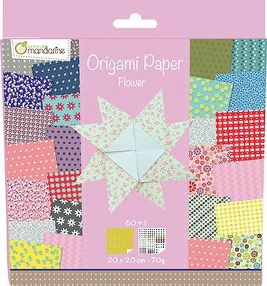 Clairefontaine Origami Papier Flower 60 Vel - 20x20cm - Meerkleurig