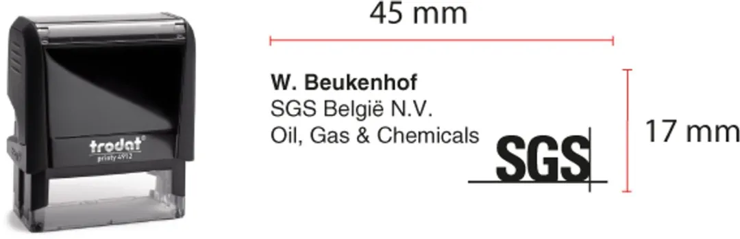 Trodat Printy 4912 Stempel - 45x17mm Zwart