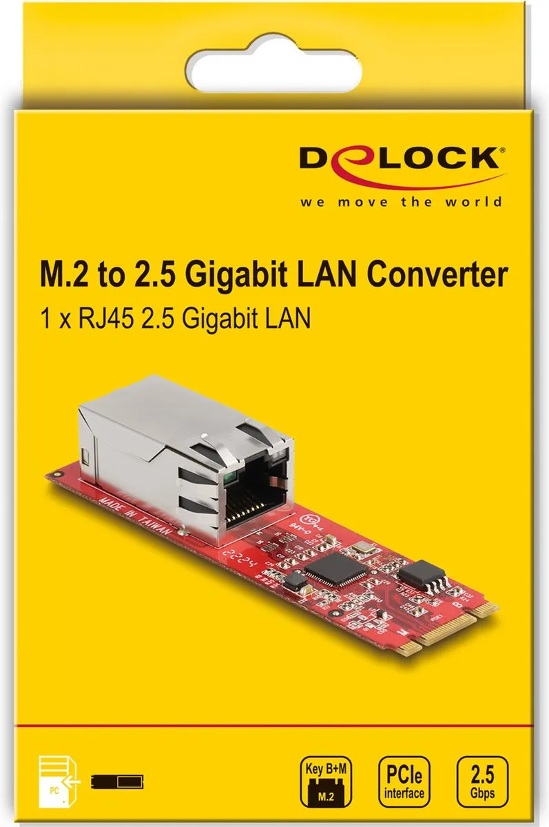 Delock 62985 Interface-converter M.2 Key B/M - 1x 2.5Gbit/s LAN