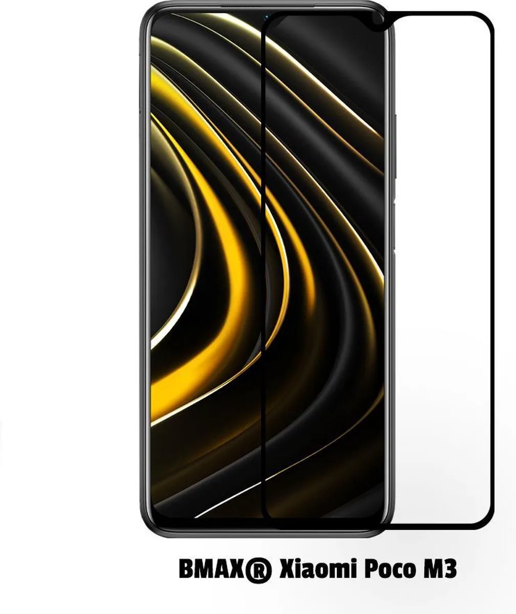 BMAX Screenprotector Xiaomi Poco M3 - 2 Stuks - Zwart