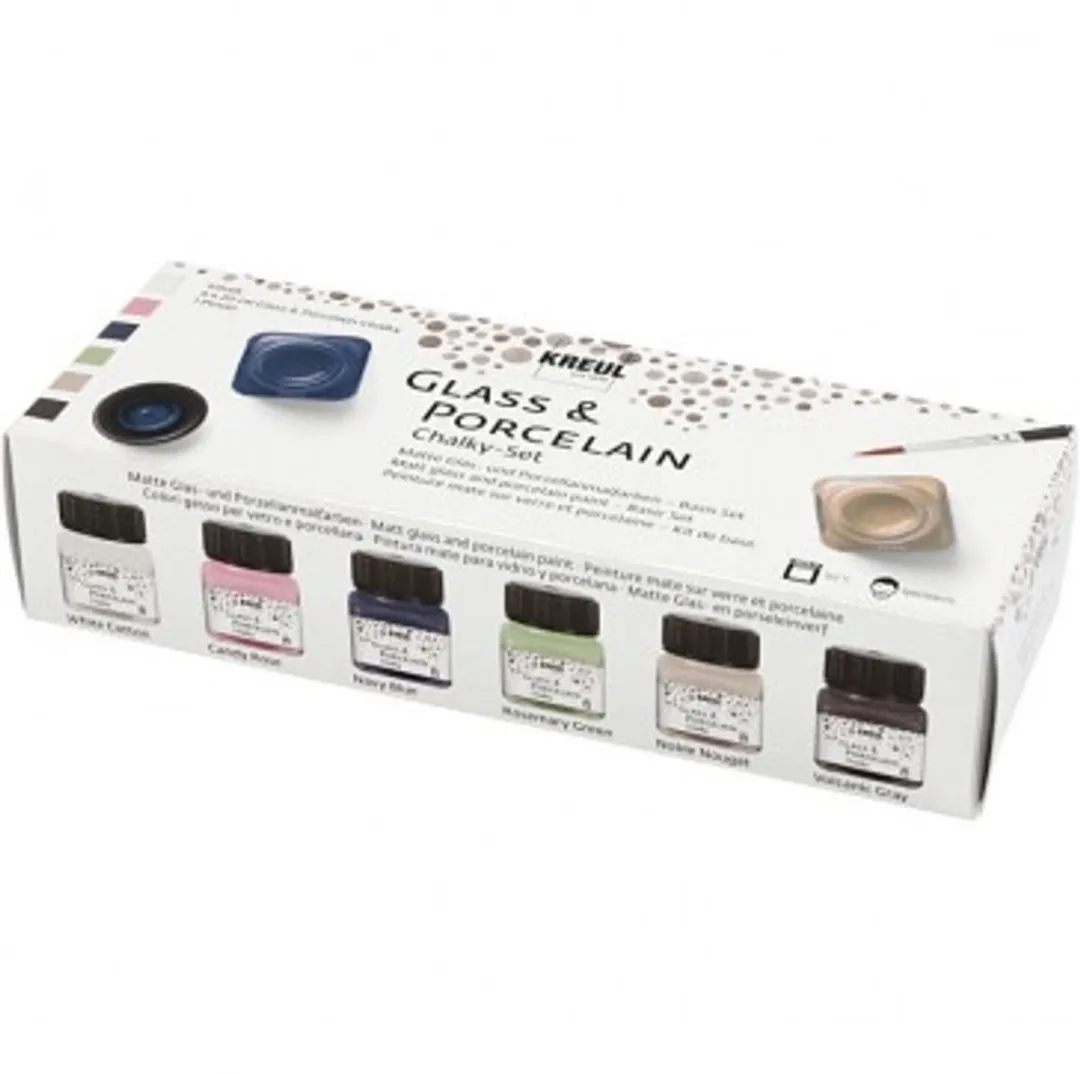 Creativ Company Verf 6 Stuks 20ml - Glas & Porselein Multicolor
