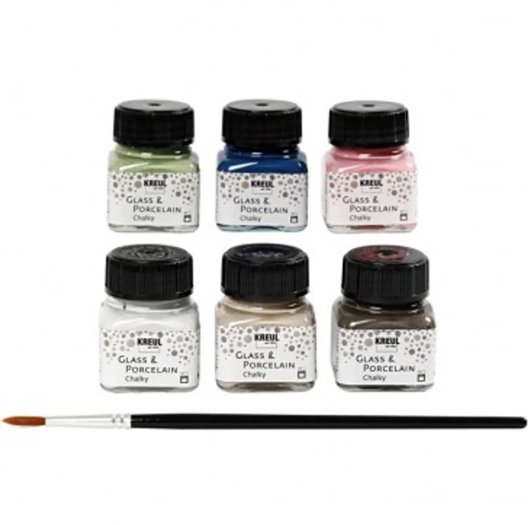 Creativ Company Verf 6 Stuks 20ml - Glas & Porselein Multicolor