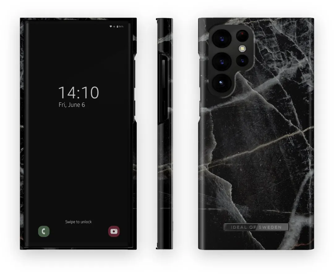 iDeal of Sweden Fashion Case Samsung Galaxy S22 Ultra Black Thunder Marble - afbeelding 5 van 5
