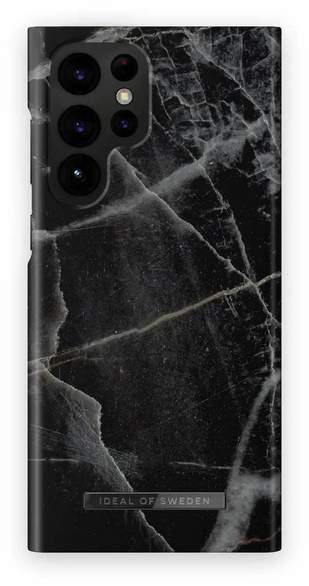iDeal of Sweden Fashion Case Samsung Galaxy S22 Ultra Black Thunder Marble