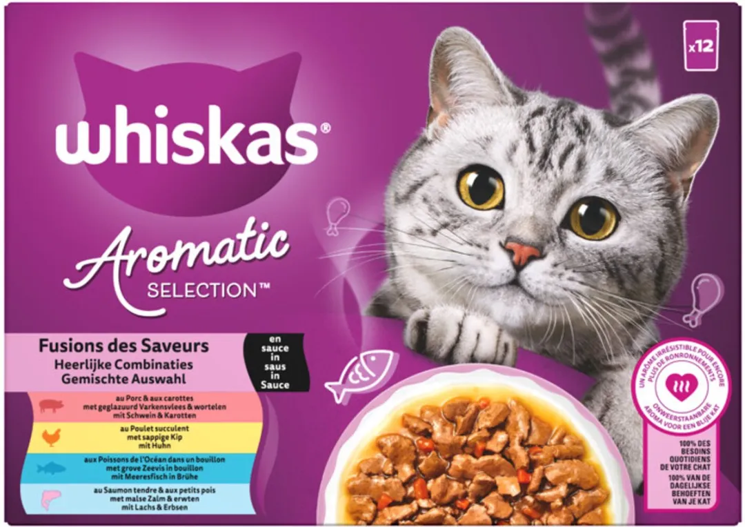 Whiskas Natvoer Aromatic Adult 1+ Multipack