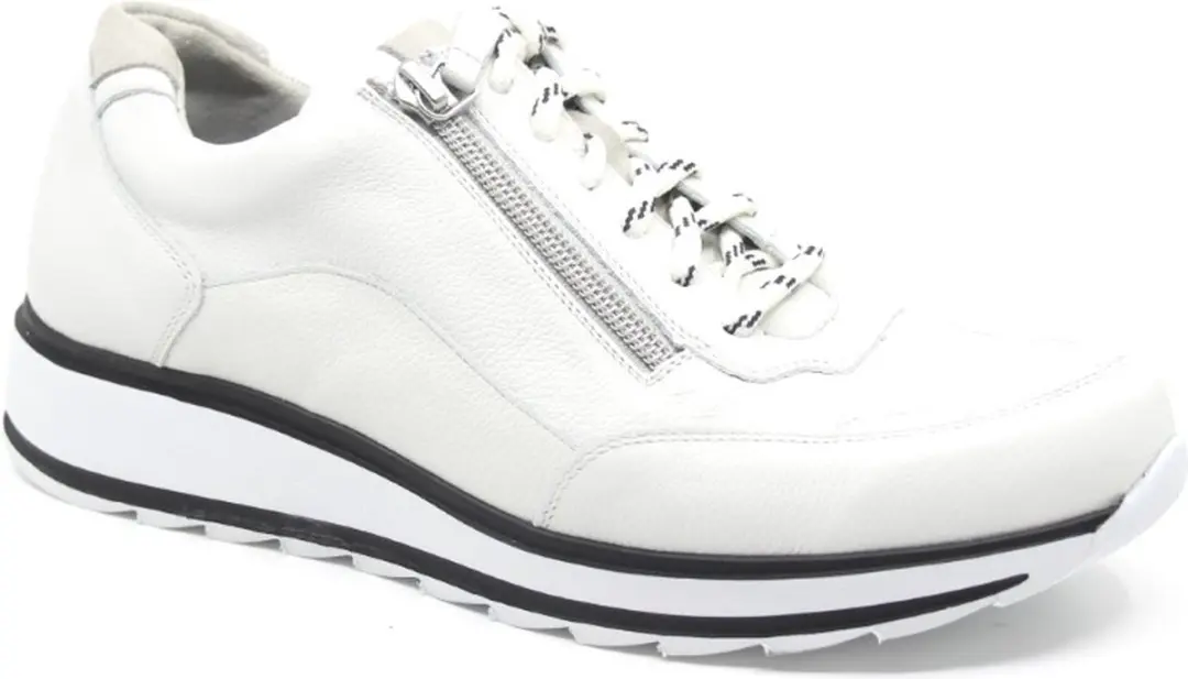 Durea, 6263 682 9788, Witte smalle sneakers wijdte E