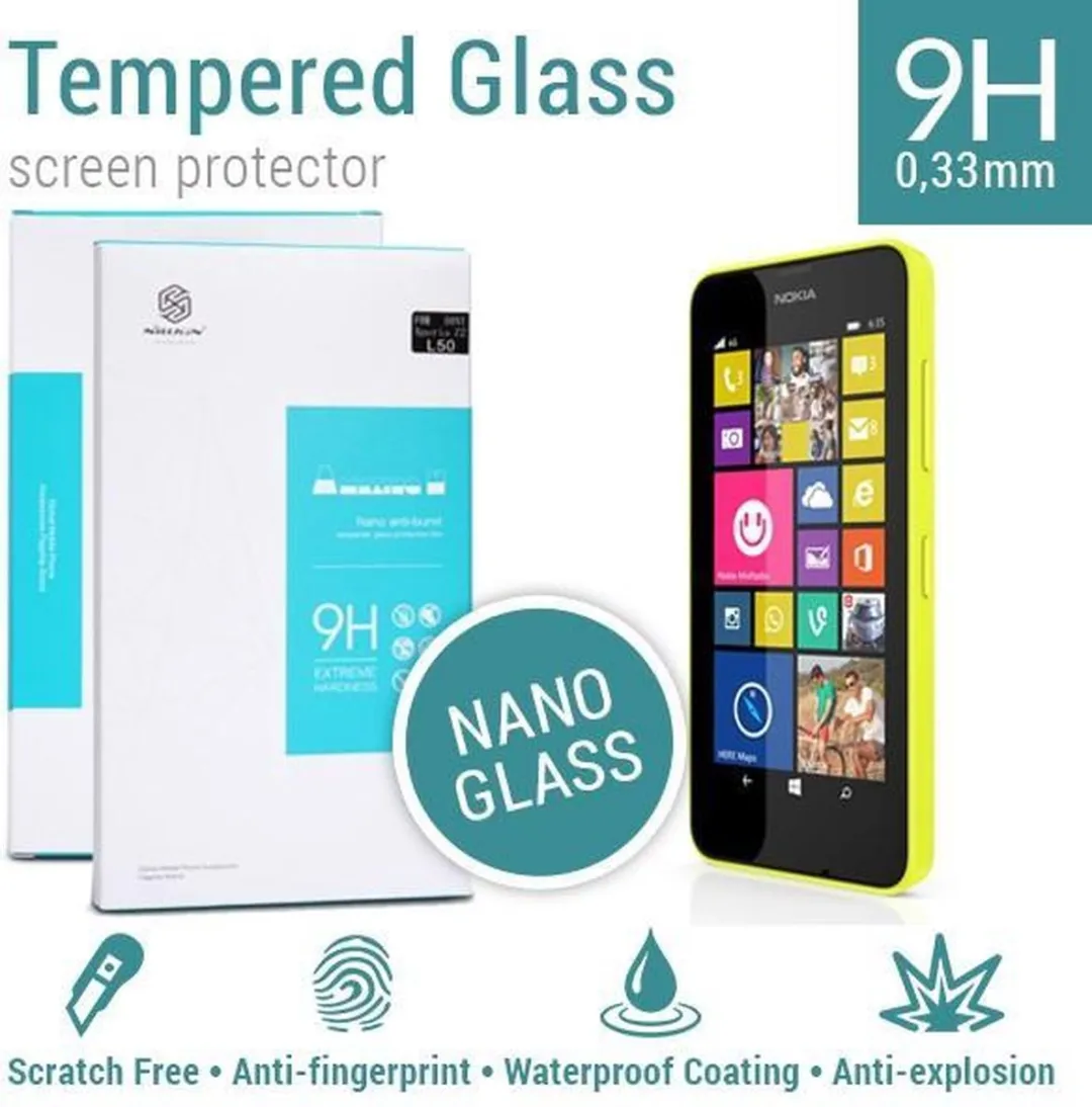 Nillkin Tempered Glass 9H Nano Nokia Lumia 630 Schermbeschermer