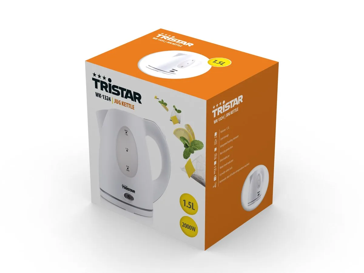 Tristar WK-1324 Waterkoker 2200W 1,5L - Wit - afbeelding 6 van 6