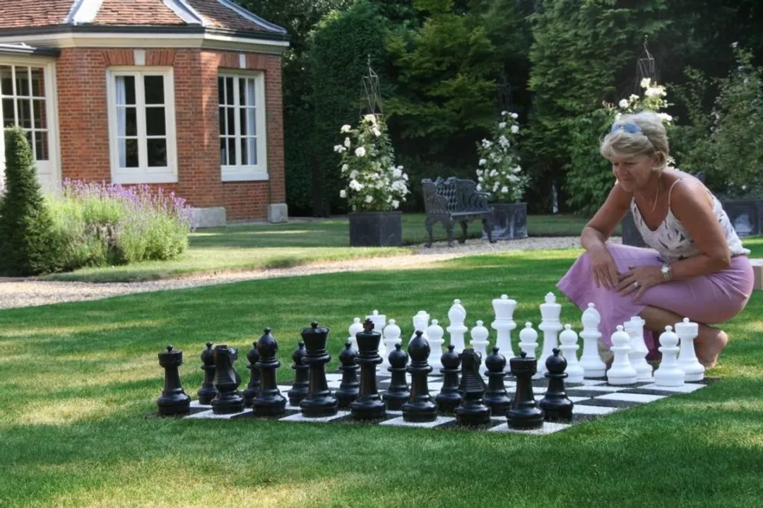 Ubergames XL Buiten Schaakspel - Koning 30cm - 140x140cm