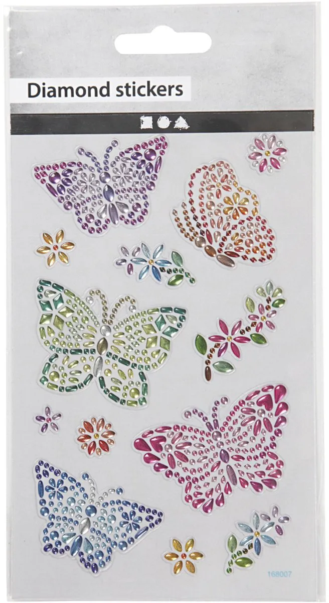 Creativ Company Diamond Stickers Vlinders - 1 Vel - 10x16cm