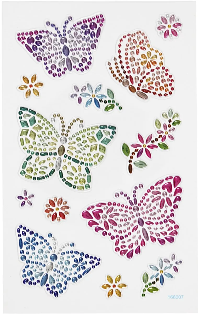 Creativ Company Diamond Stickers Vlinders - 1 Vel - 10x16cm