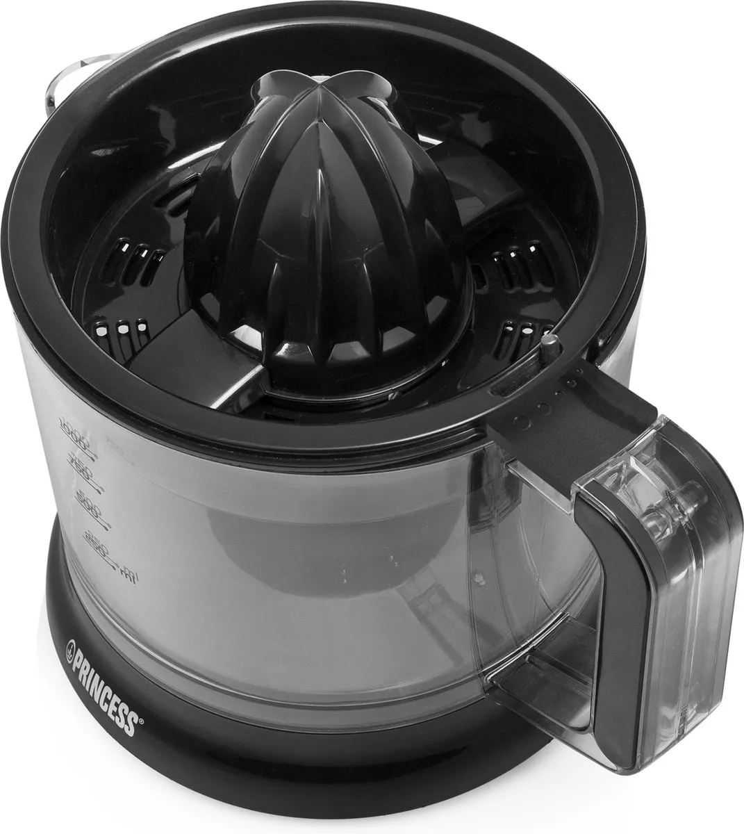 Princess Citruspers 201004 – Elektrische Citruspers – 1 liter - Instelbaar pulpfilter - Zwart