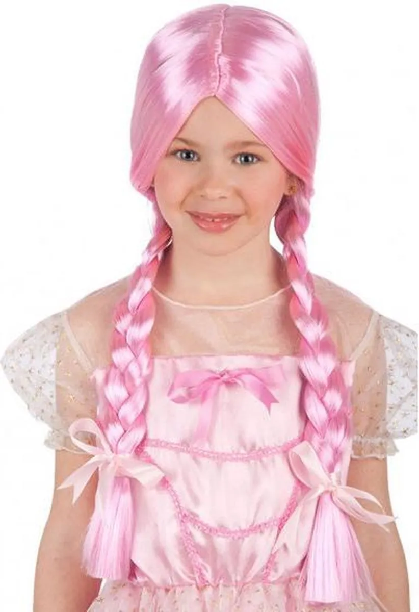 Carnival Toys Synthetische Pruik Roze One-size