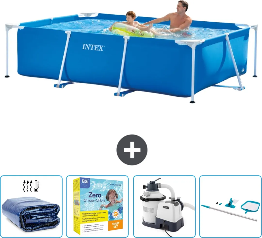 Intex Rechthoekig Frame Zwembad 260x160cm - Blauw - 2282L - afbeelding 2 van 6