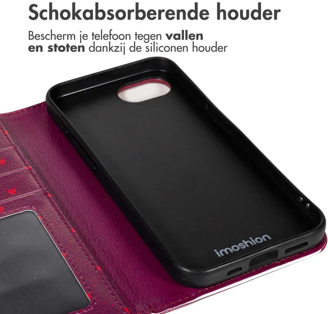 Imoshion iPhone 16e Hoesje - Crush Check Coral - 3 Pasjes
