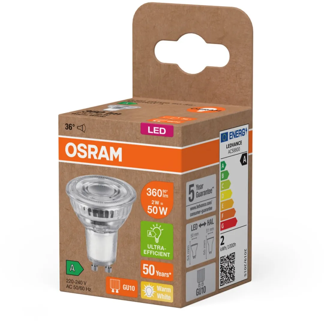 Osram GU10 LED 2W Warmwit