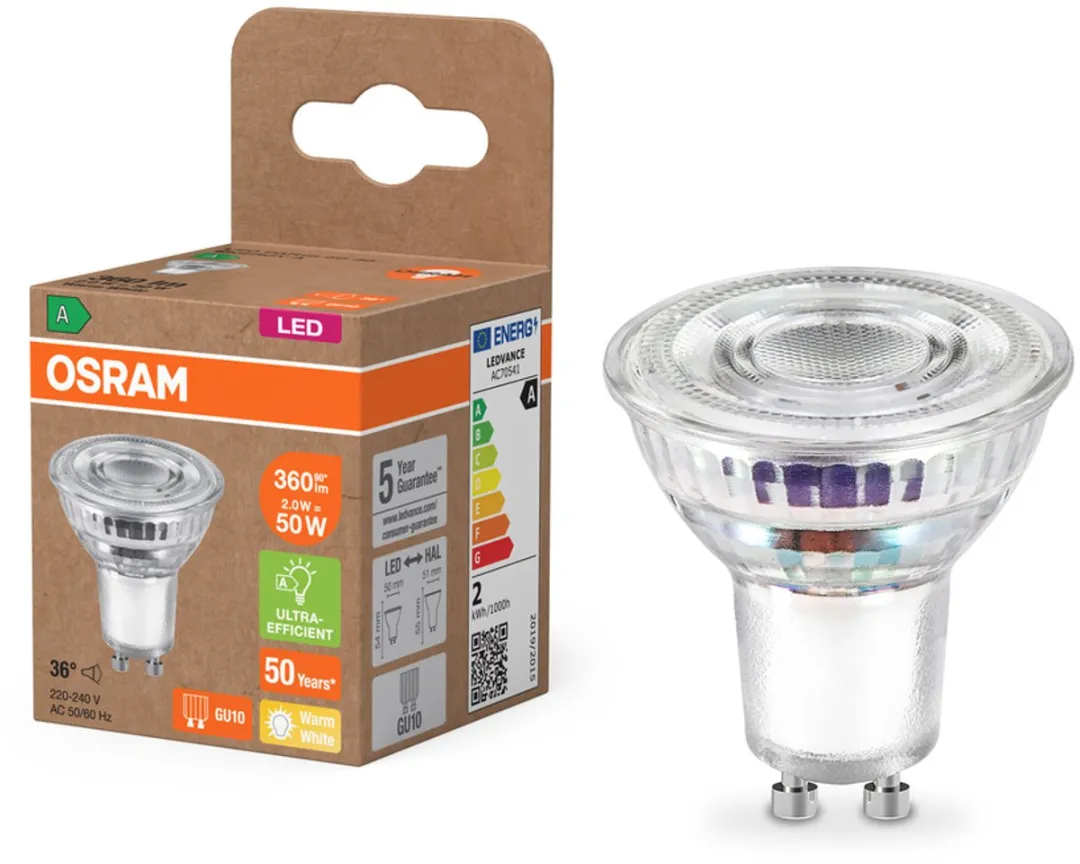 Osram GU10 LED 2W Warmwit