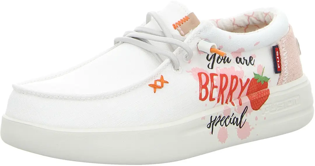 Fusion LILY print berry special dames veterschoenen wit maat 42