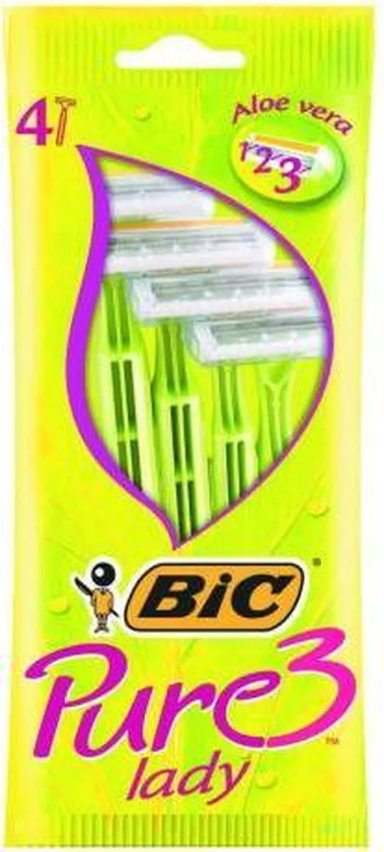 Bic Pure Lady Scheermesjes - 4 Stuks (Geel/Wit/ Groen) - afbeelding 6 van 6