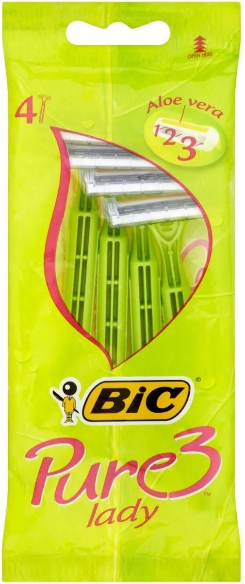 Bic Pure Lady Scheermesjes - 4 Stuks (Geel/Wit/ Groen)