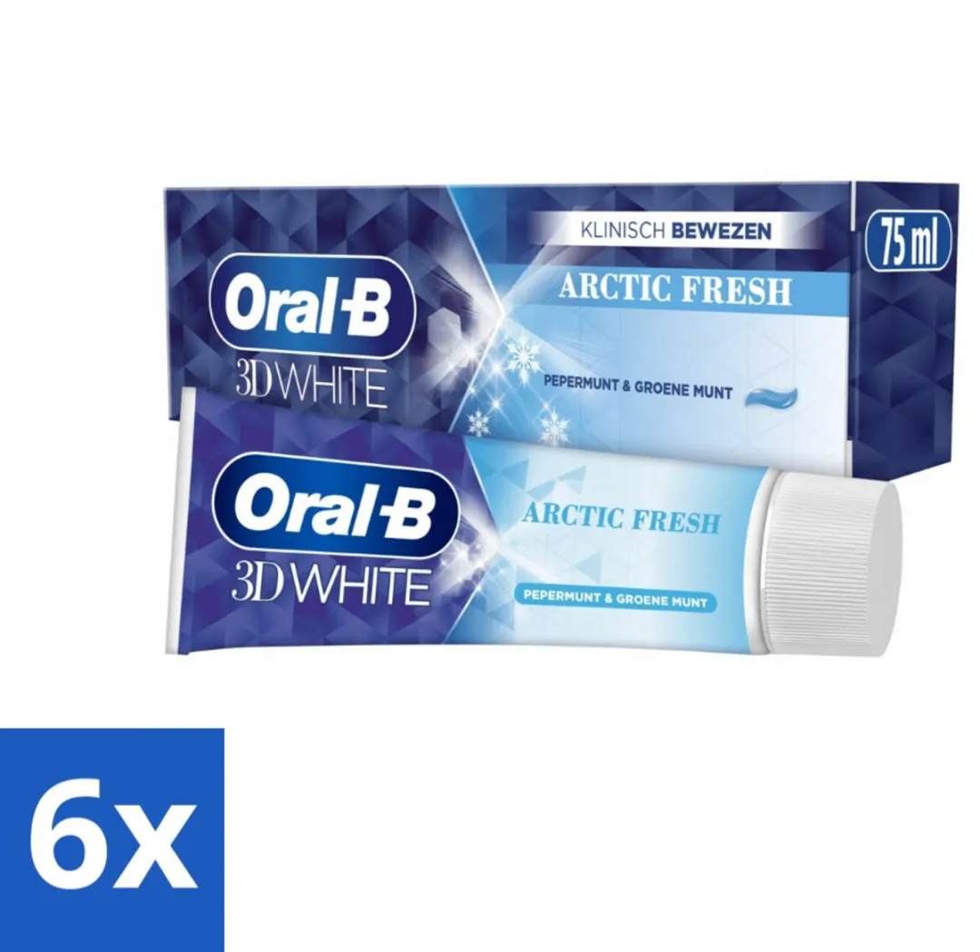 Oral-B 3D White Arctic Fresh Tandpasta 75ml - 6 Stuks