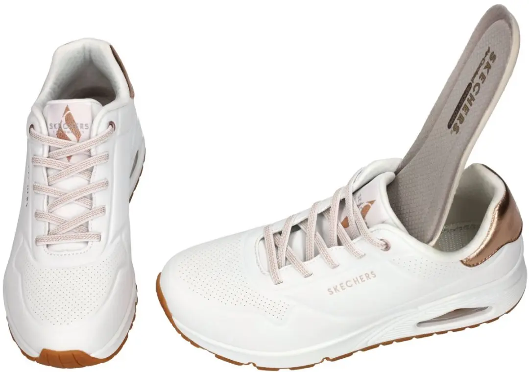 Skechers Uno Shimmer Away Damessneakers - Wit - afbeelding 2 van 6