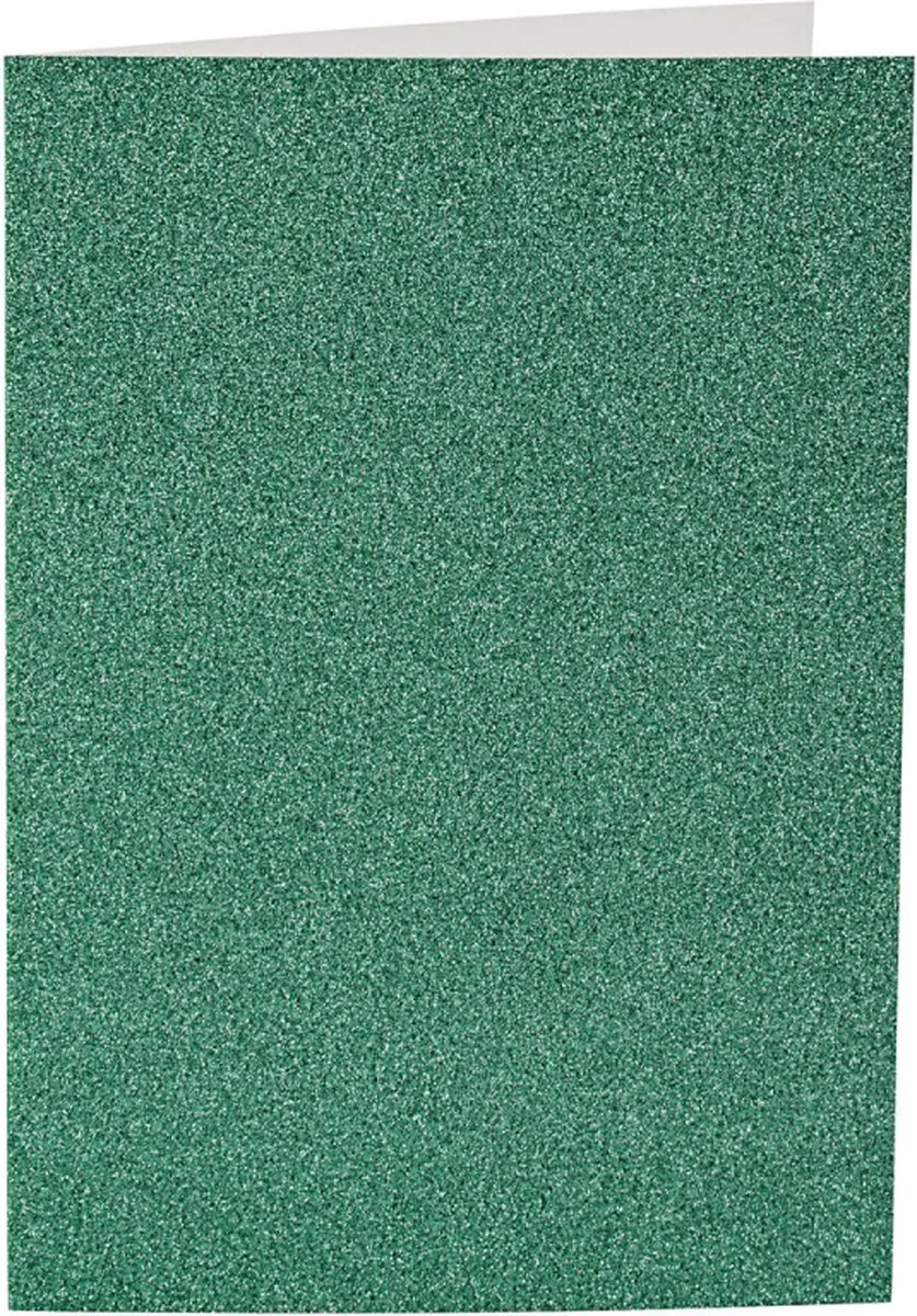 Creativ Company Glitter Kaarten & Enveloppen 10,5x15cm - Groen - 4 Stuks