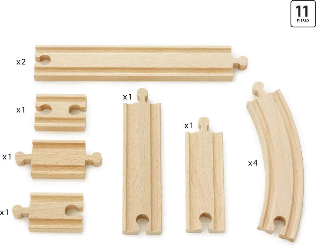 BRIO Rails Uitbreidingsset 33401 - 2 Stuks - Bruin