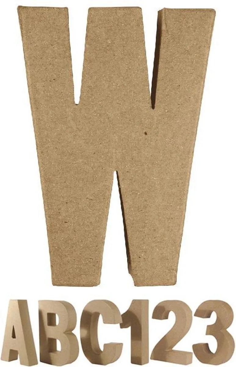 Rayher Papier Mache Letter W - Beige