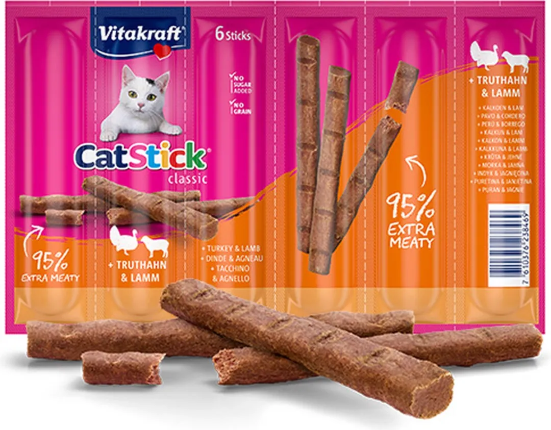 Vitakraft Cat Stick Kalkoen & Lam - 60 Stuks - afbeelding 4 van 4