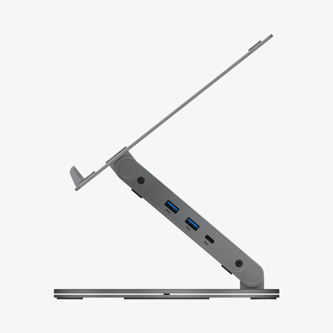 Spigen LD204H + Hub 6-in-1 AMP08885 - MacBook - 6 Poorten USB-C - Grijs