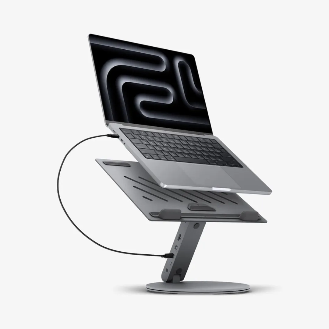 Spigen LD204H + Hub 6-in-1 AMP08885 - MacBook - 6 Poorten USB-C - Grijs
