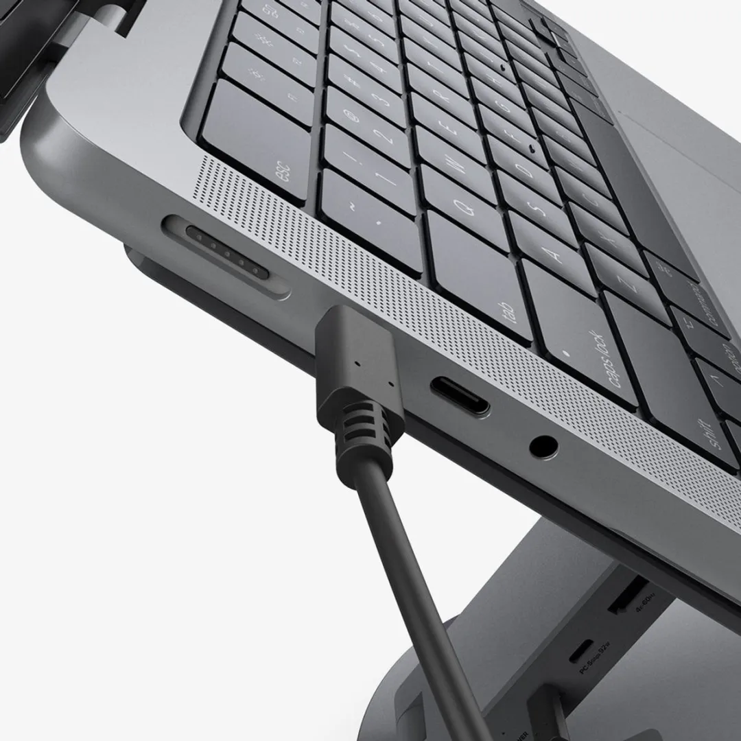 Spigen LD204H + Hub 6-in-1 AMP08885 - MacBook - 6 Poorten USB-C - Grijs