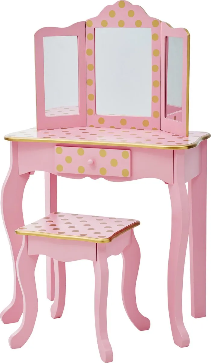 Teamson Kids Houten Kaptafel Polka Dot