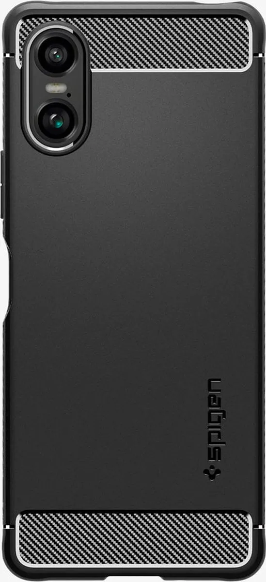 Spigen Rugged Armor ACS08298 Hoesje - Sony Xperia 10 VI - Carbon Zwart - afbeelding 2 van 6
