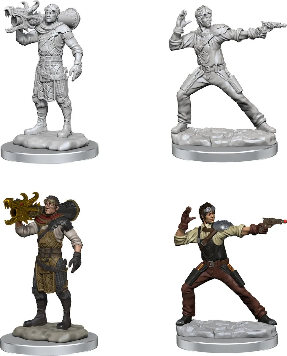 Wizkids D&D Nolzur's Marvelous Miniatures Human Artificer & Apprentice - 2 Stuks - Grijs