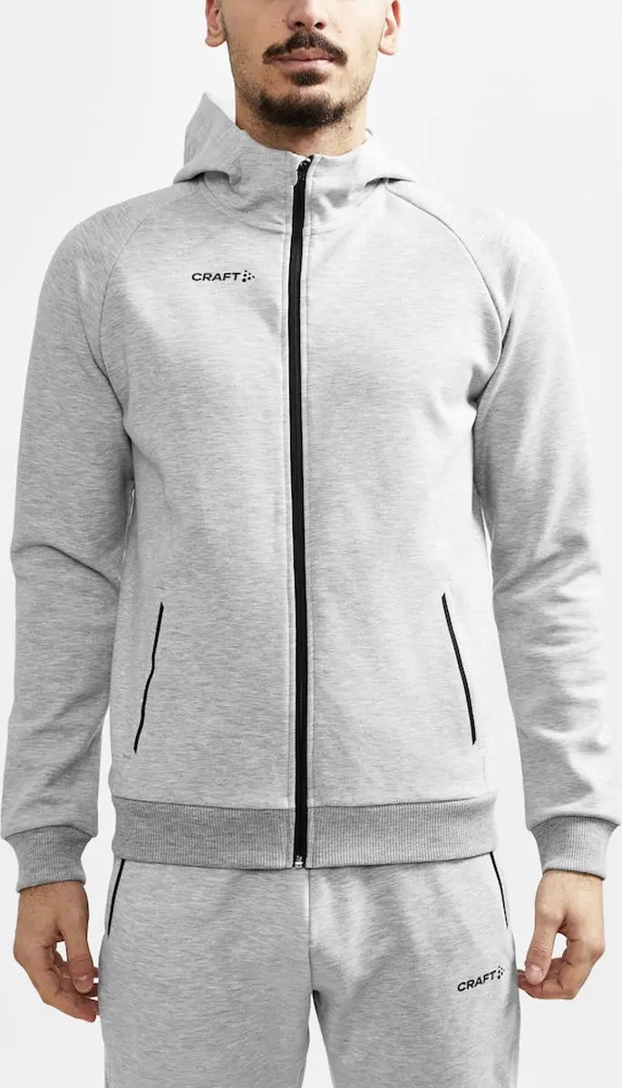 Craft Core Soul Full Zip Hood Heren - Grey Melange - XXL - afbeelding 6 van 6
