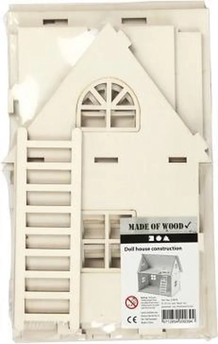 Creativ Company Houten Poppenhuis 18x27x25cm - Natuurlijk
