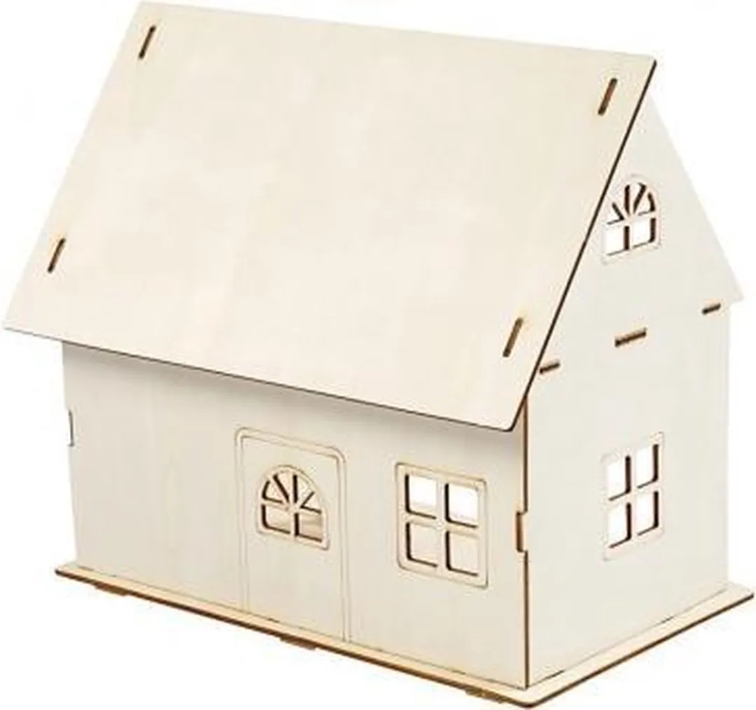 Creativ Company Houten Poppenhuis 18x27x25cm - Natuurlijk