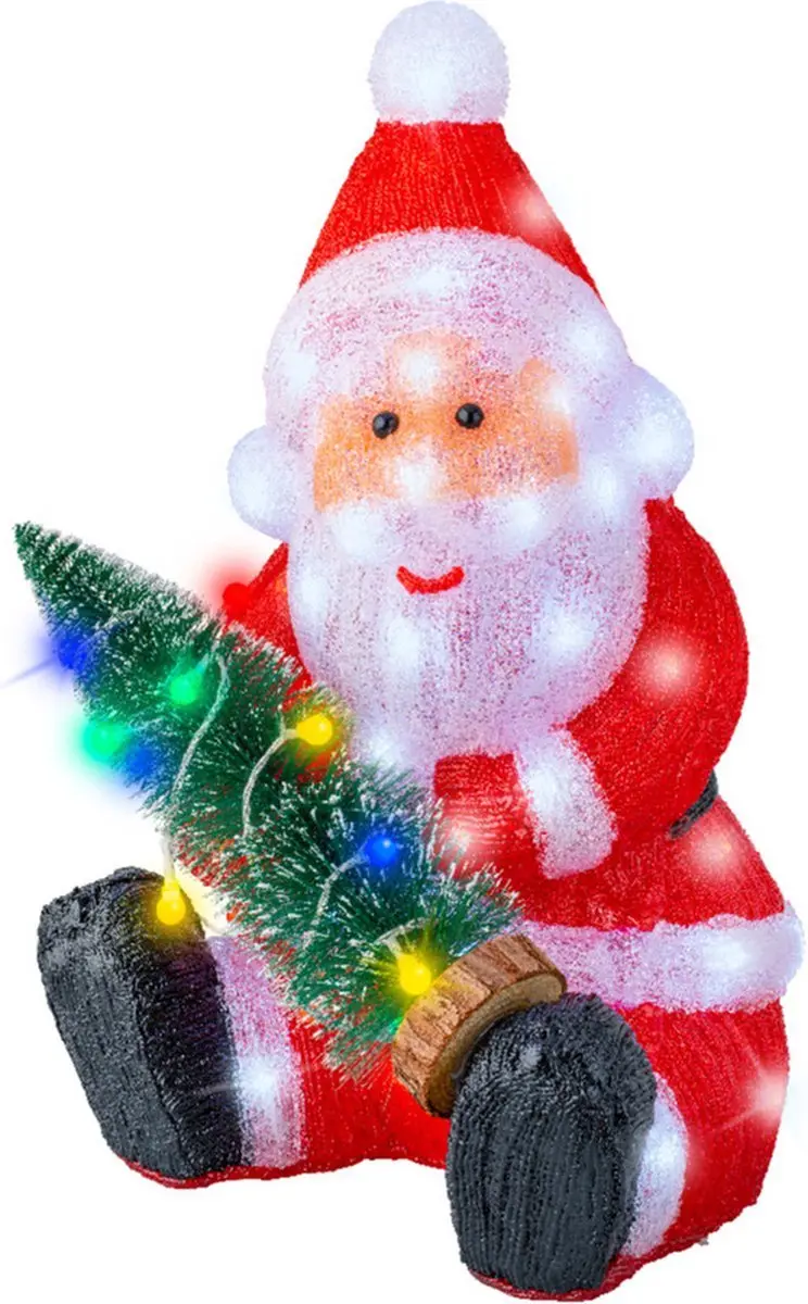 Lumineo LED Kerstfiguur Kerstman Acryl