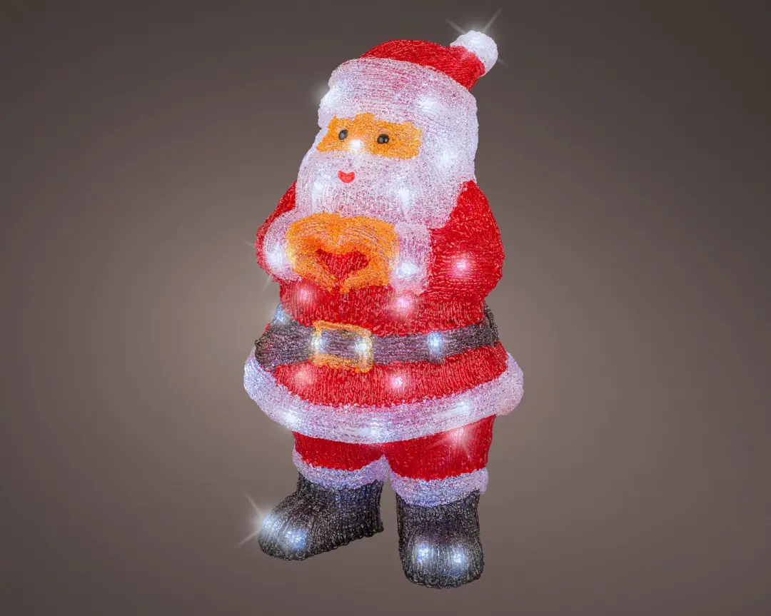 Lumineo LED Kerstfiguur Kerstman Acryl - Multicolour - afbeelding 3 van 5