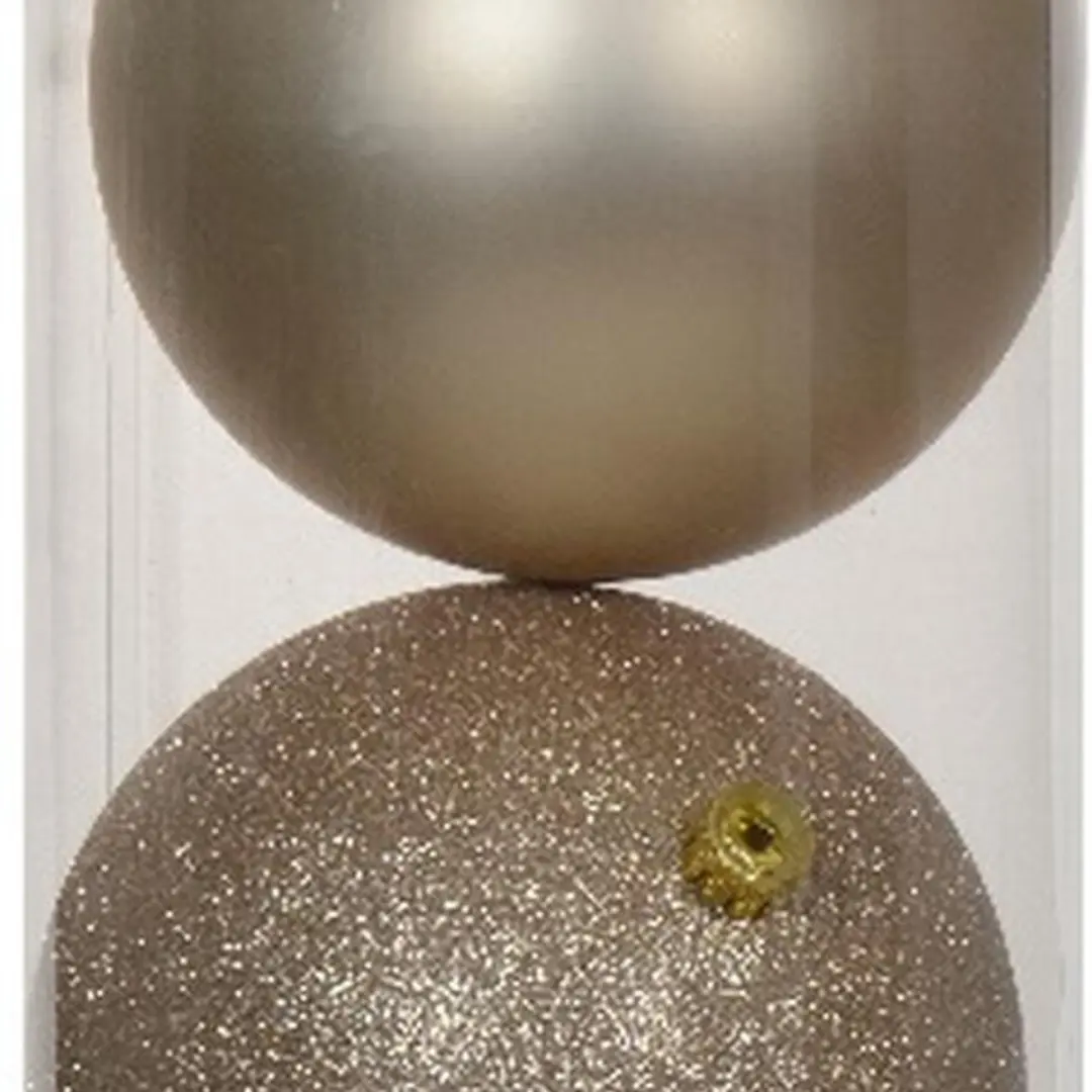Decoris Kerstballen Parelmoer 14cm - 4 Stuks - afbeelding 2 van 2
