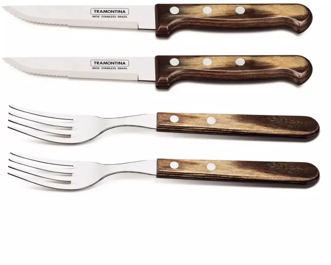 Tramontina Steak Bestekset Gaucho 4-delig (2 messen en 2 vorken)