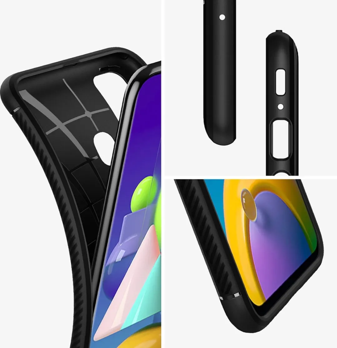 Spigen Rugged Armor ACS01112 Hoesje - Samsung Galaxy M21 - Matt Zwart
