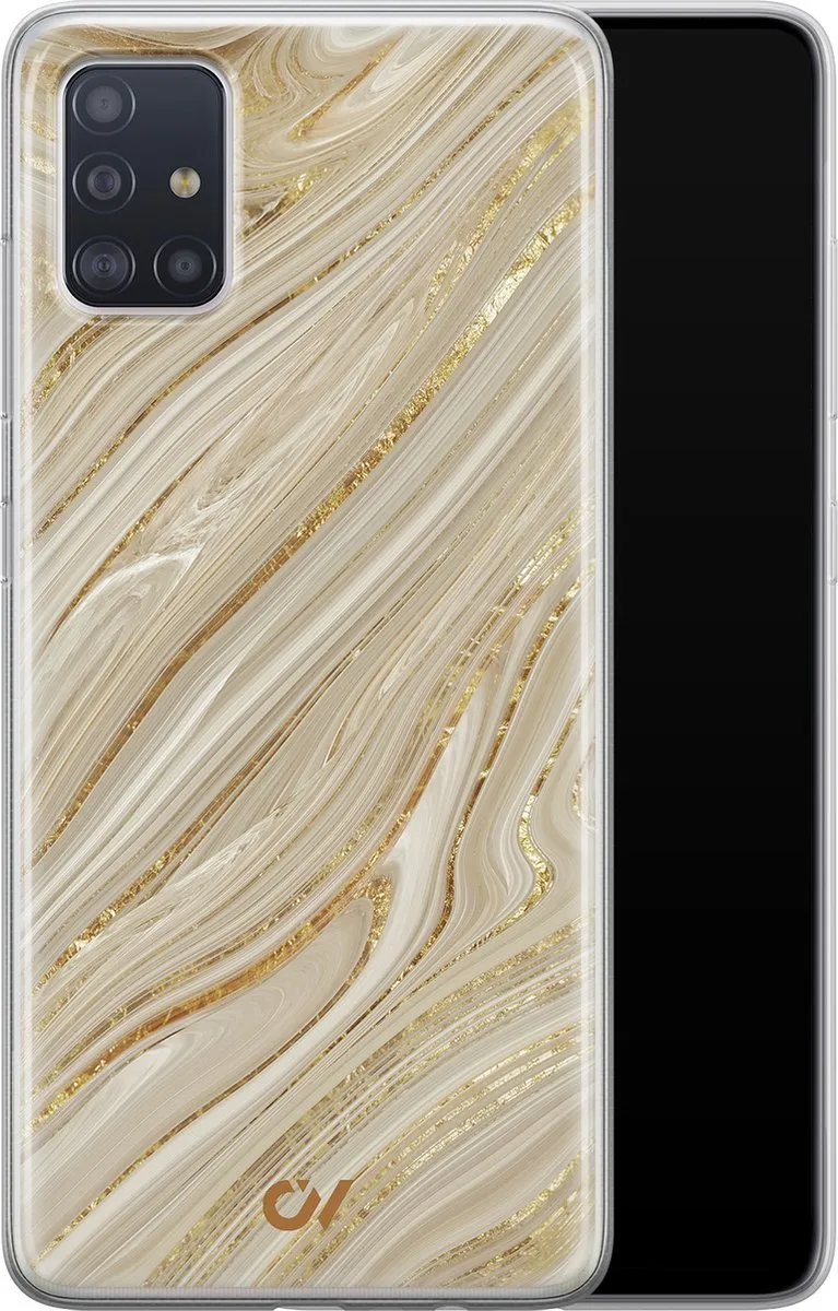 Casevibes Hoesje Samsung Galaxy A51 Golden Marble - Goud