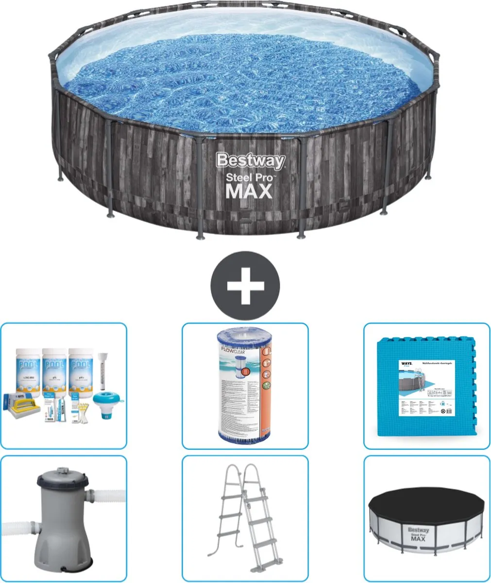Bestway Steel Pro MAX Zwembad 427cm - Grijs