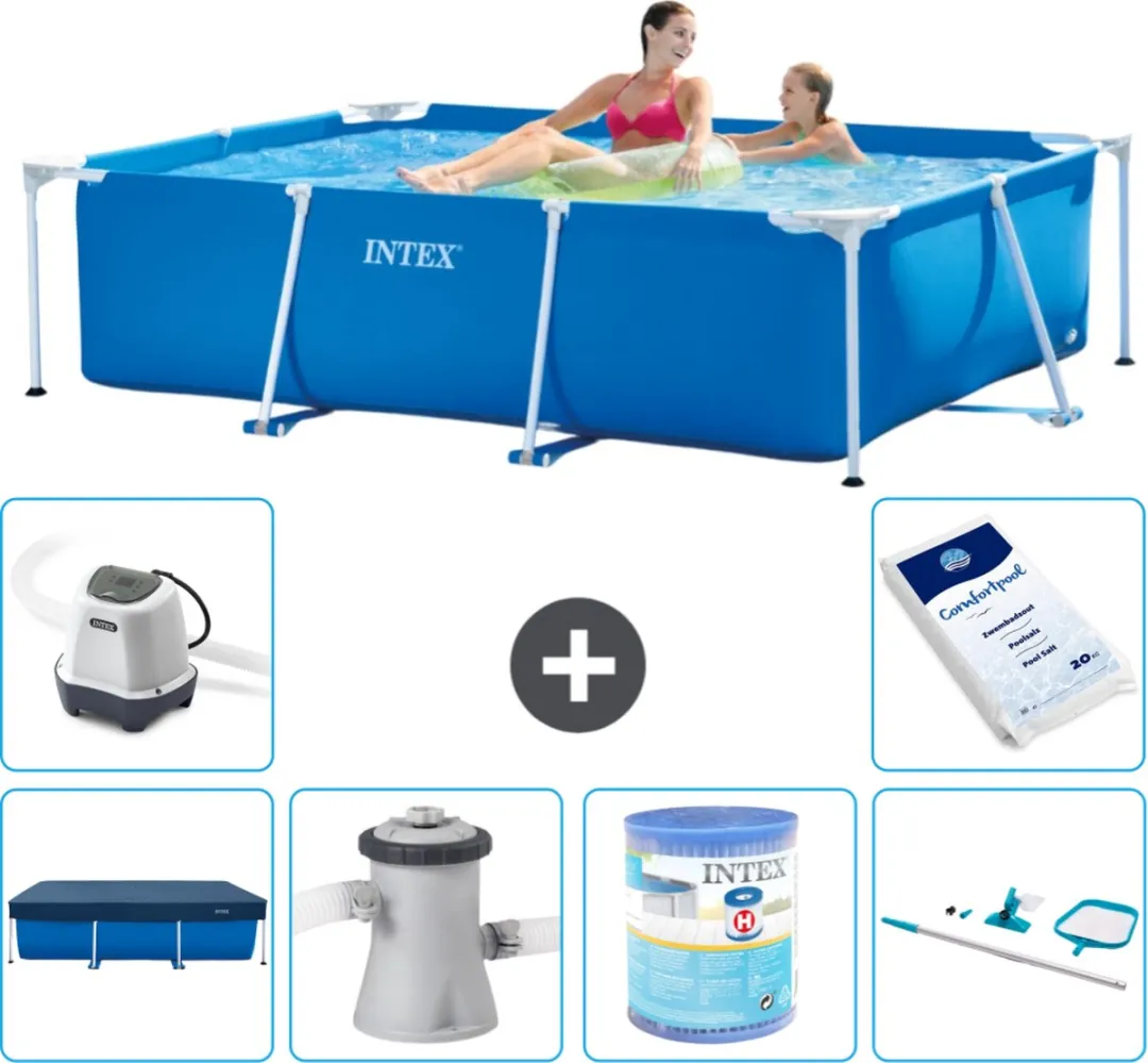 Intex Rechthoekig Frame Zwembad 220x150x60cm - Blauw - 28270NP-Blauw