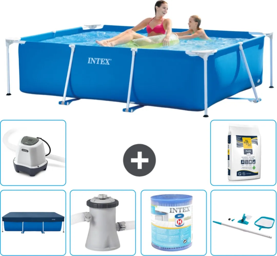Intex Rechthoekig Frame Zwembad 220x150x60cm - Blauw - 28270NP-Blauw