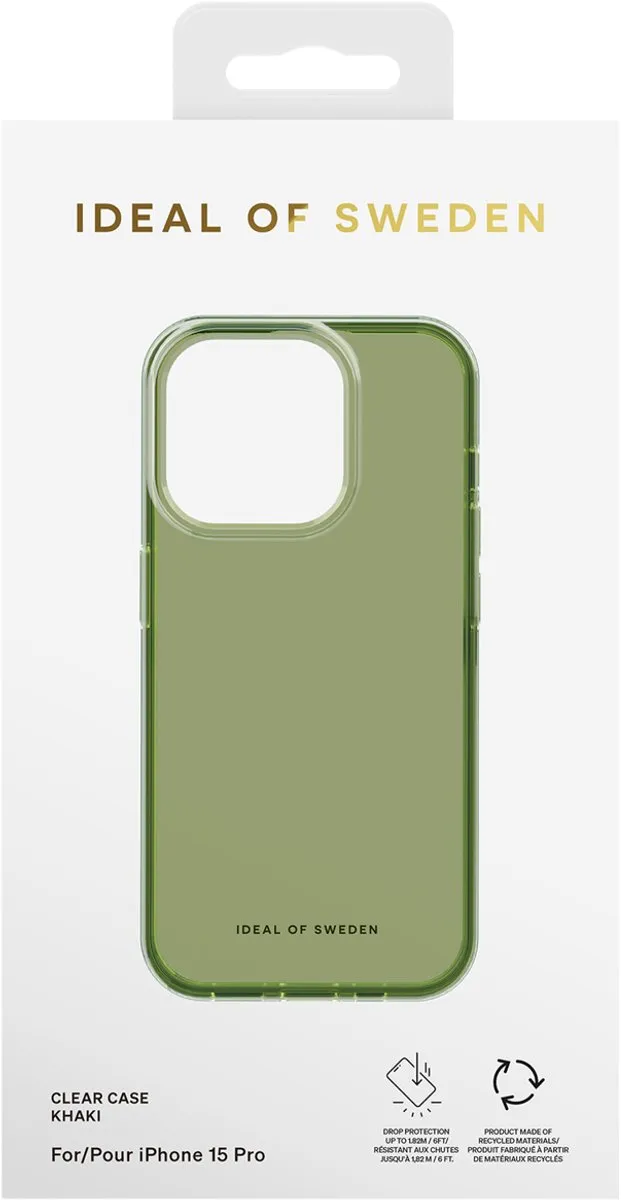 iDeal of Sweden Clear Case iPhone 15 Pro - Khaki