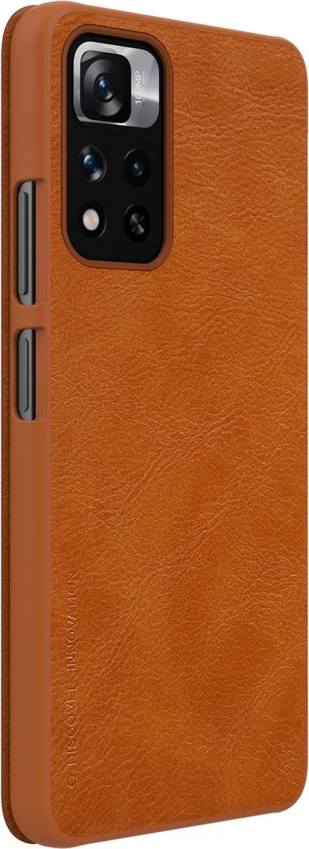 Nillkin Qin Case Xiaomi Redmi Note 11 Pro+ - Bruin - afbeelding 3 van 6